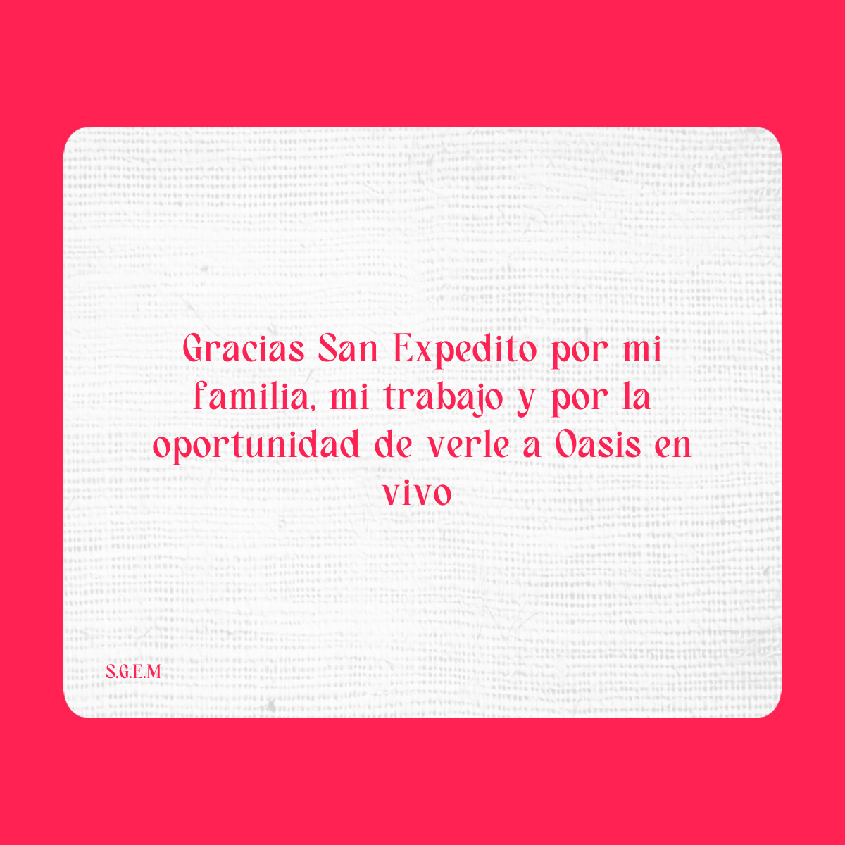 Agradecimiento a San Expedito