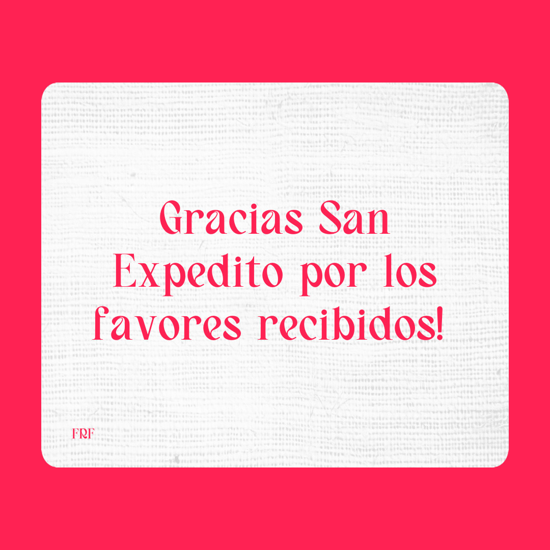 Agradecimiento a San Expedito