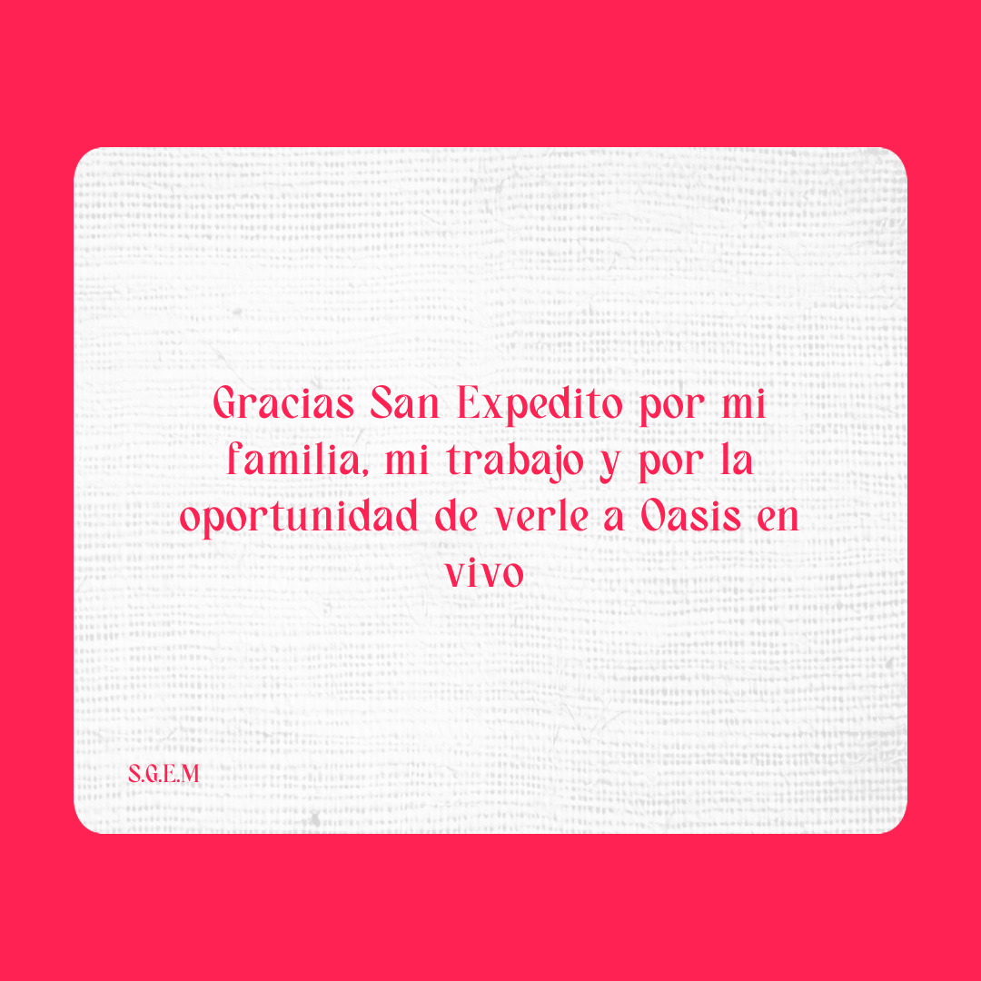 Agradecimiento a San Expedito