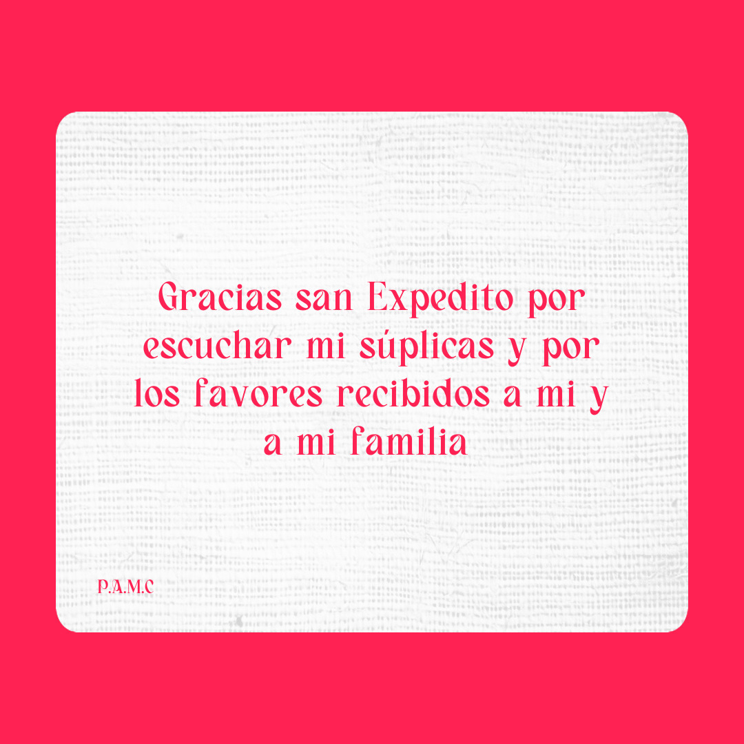 Agradecimiento a San Expedito