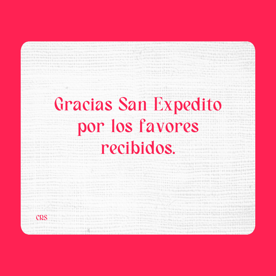 Agradecimiento a San Expedito