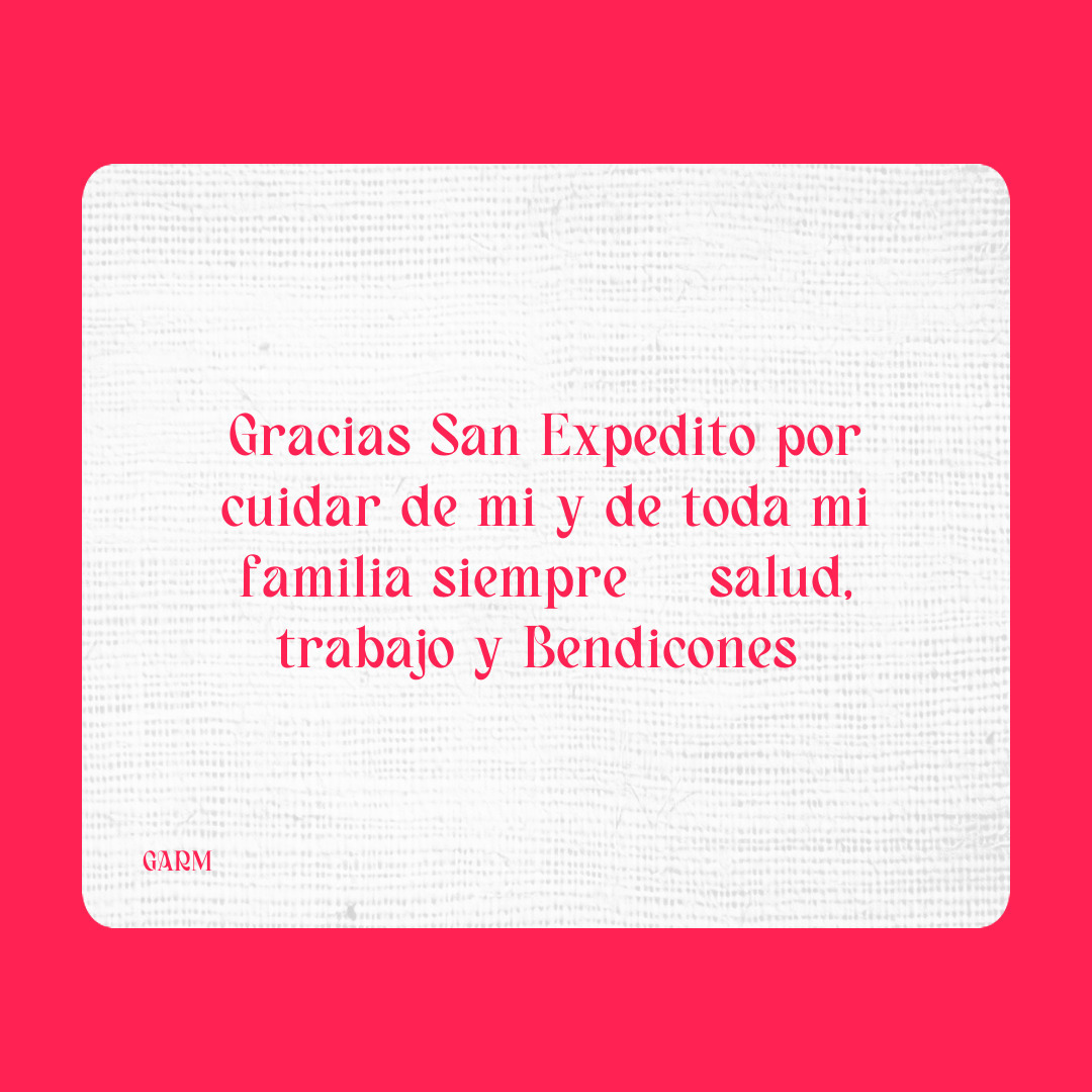 Agradecimiento a San Expedito
