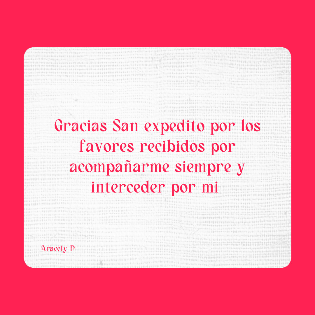 Agradecimiento a San Expedito