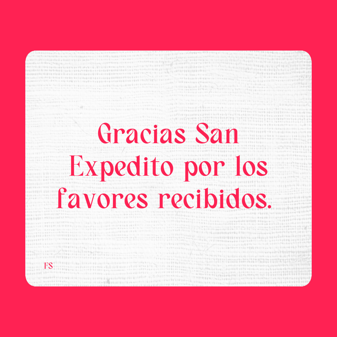 Agradecimiento a San Expedito