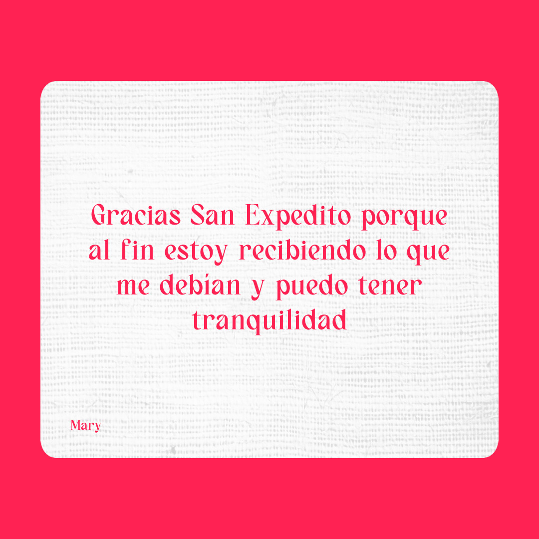Agradecimiento a San Expedito