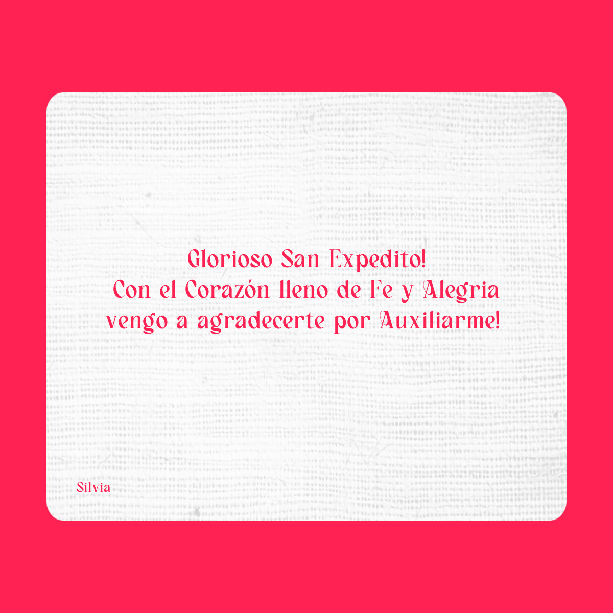 Agradecimiento a San Expedito