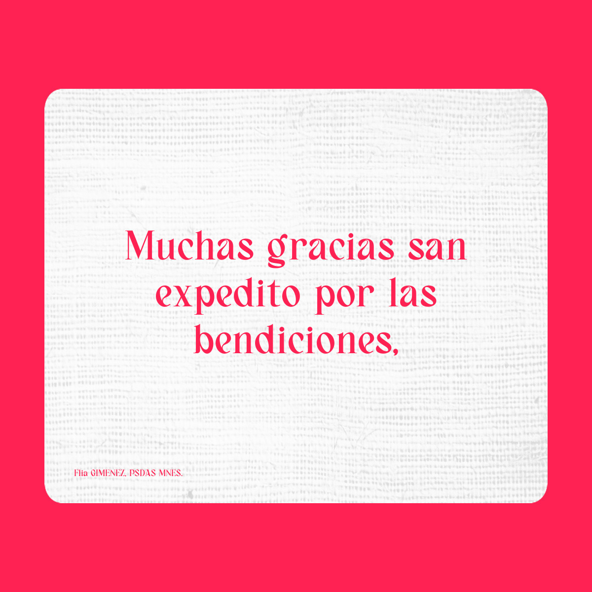 Agradecimiento a San Expedito