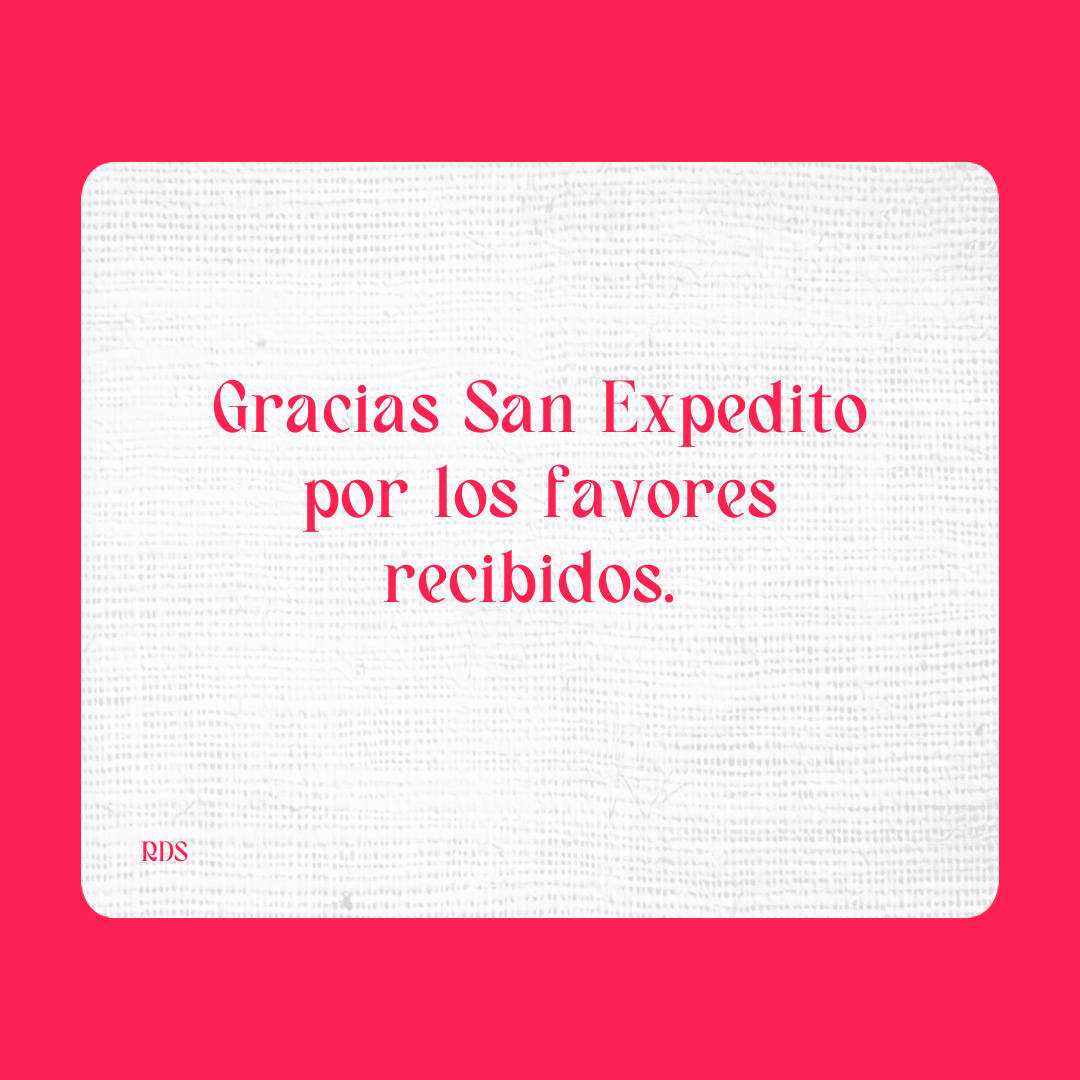 Agradecimiento a San Expedito