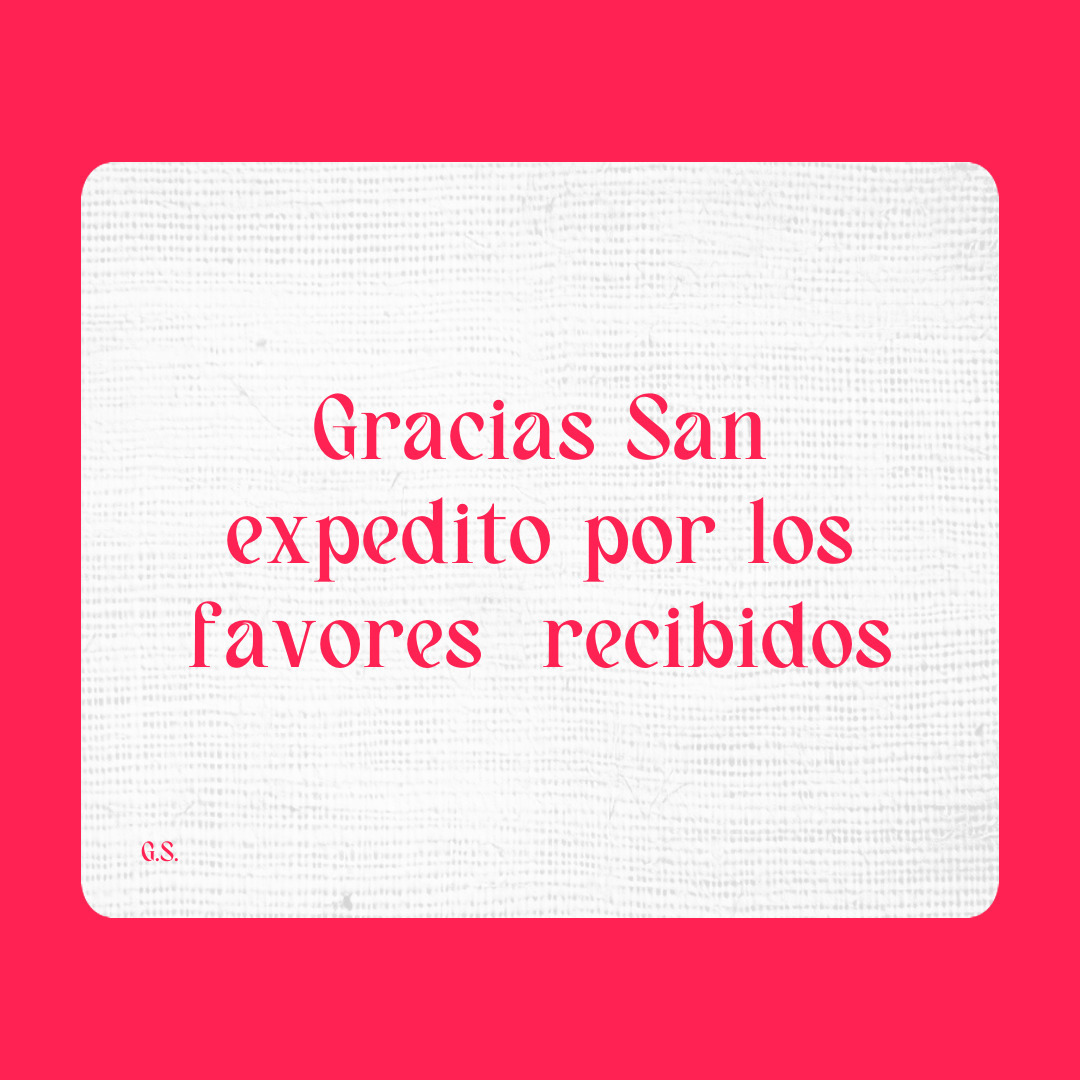 Agradecimiento a San Expedito