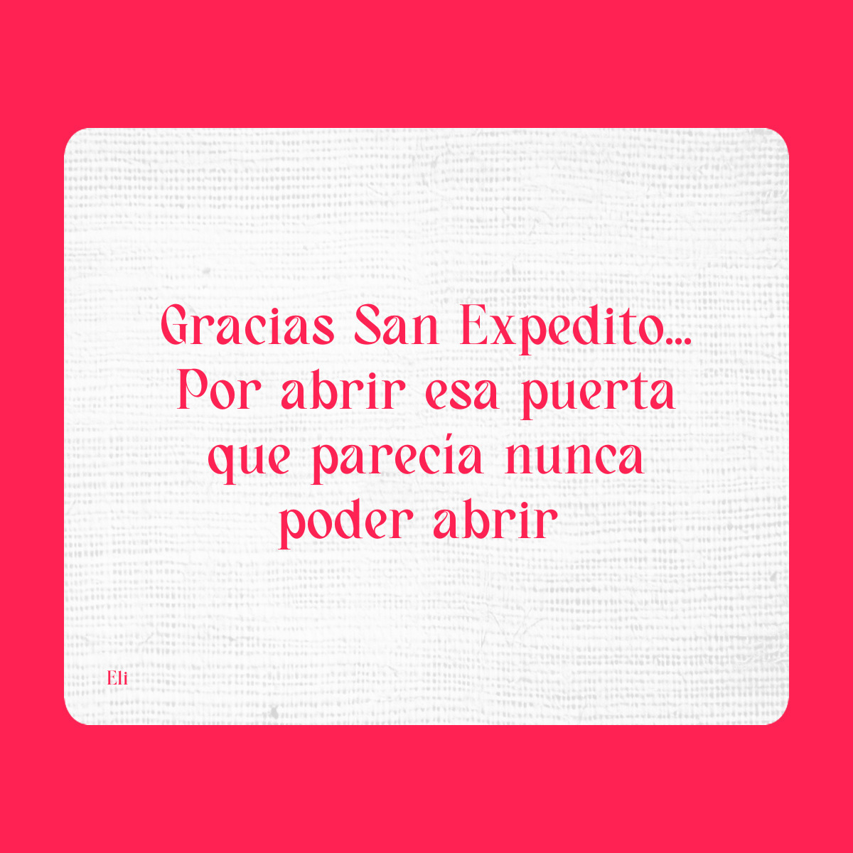 Agradecimiento a San Expedito
