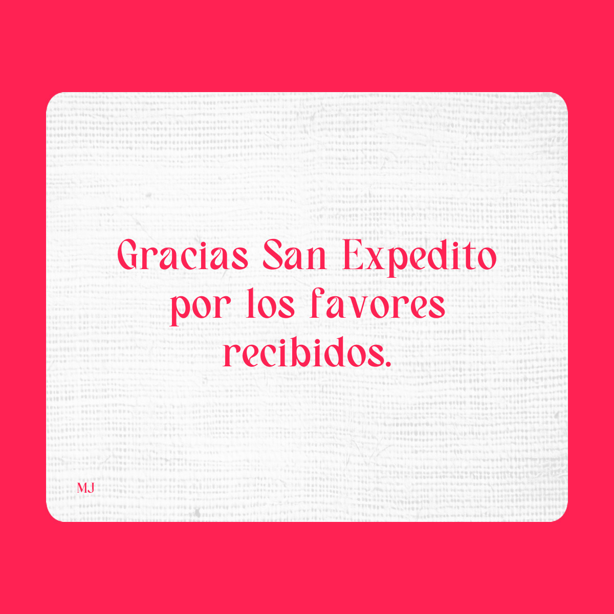 Agradecimiento a San Expedito