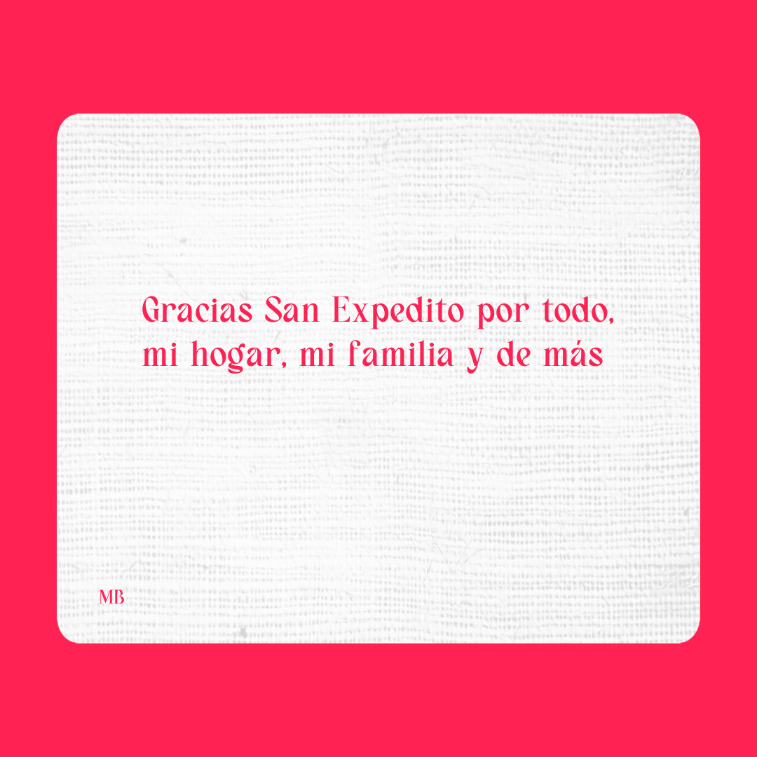 Agradecimiento a San Expedito