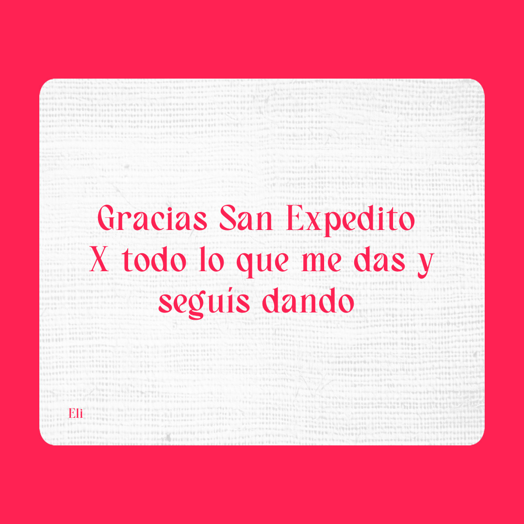 Agradecimiento a San Expedito