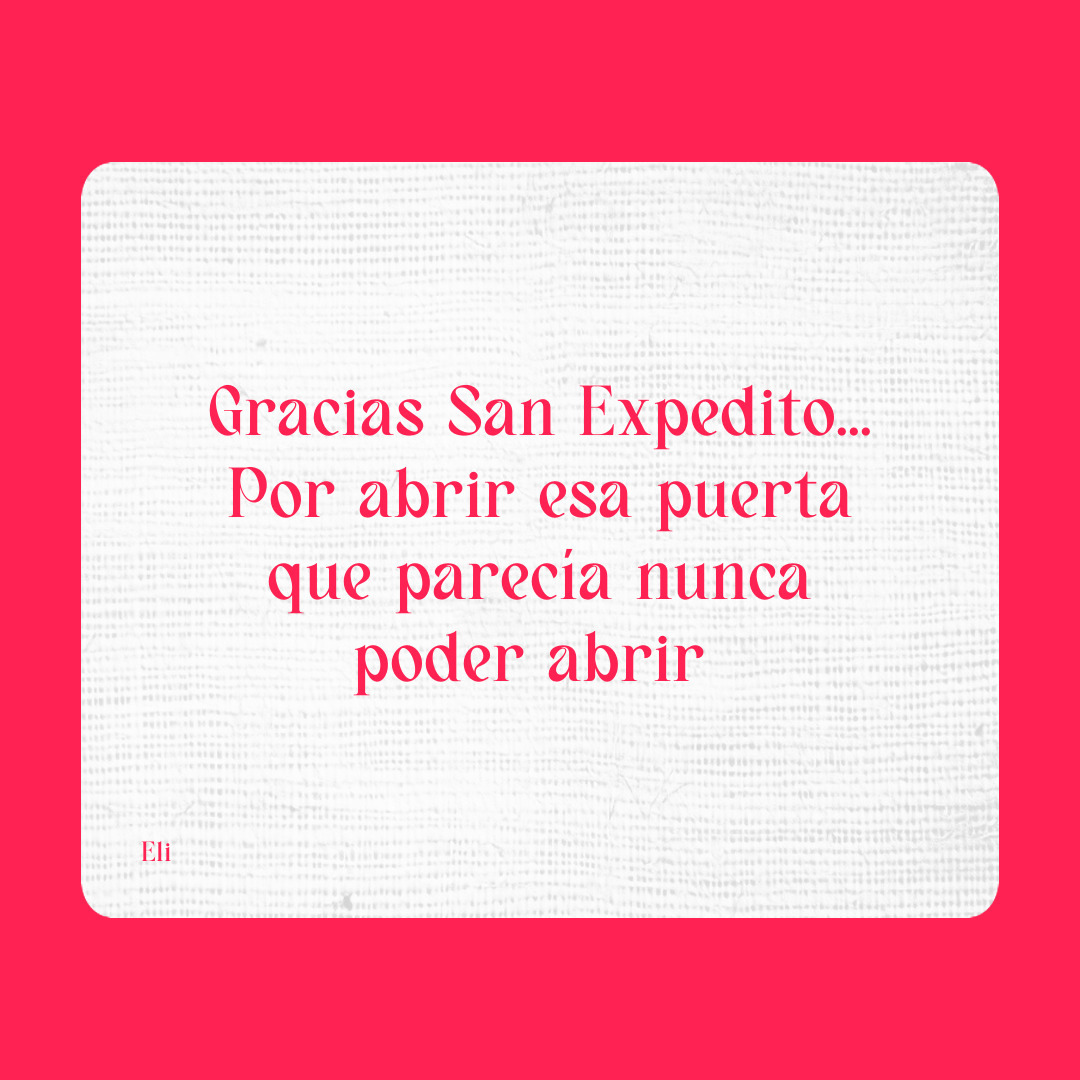 Agradecimiento a San Expedito