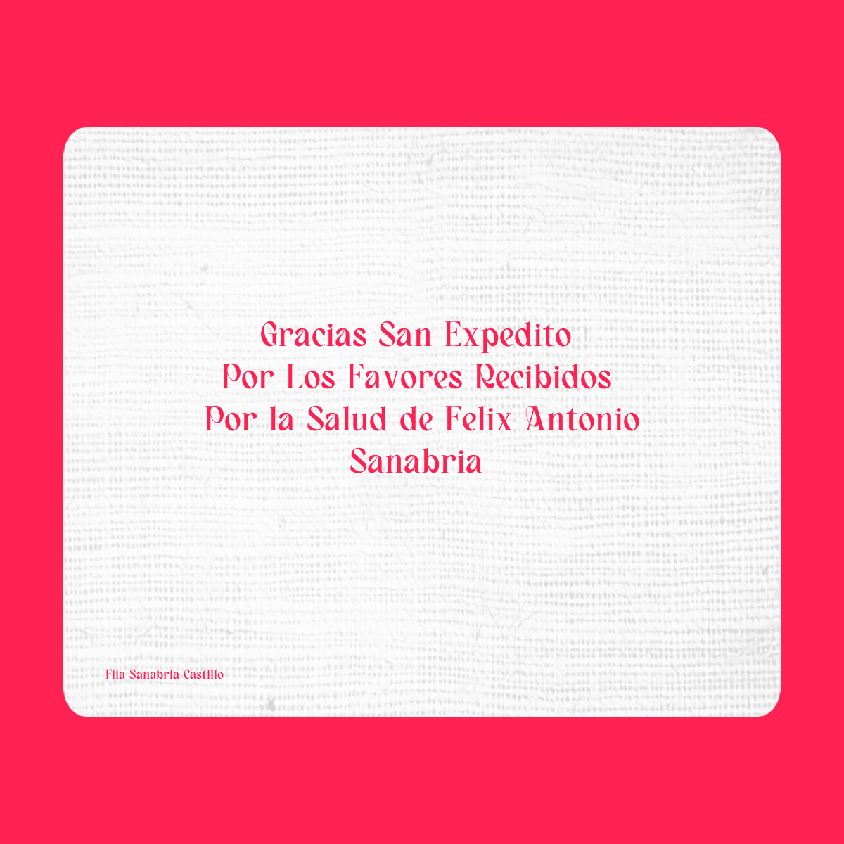 Agradecimiento a San Expedito