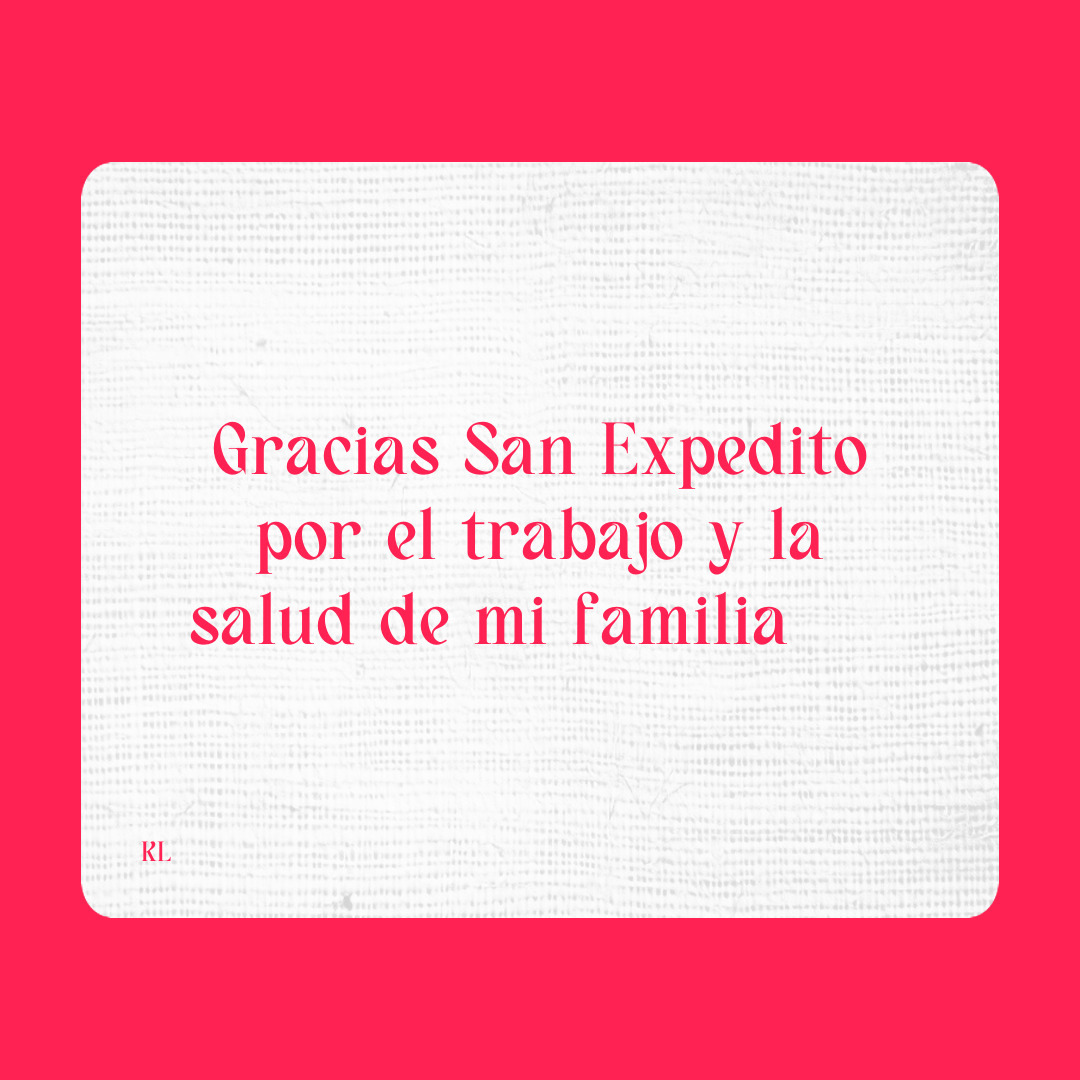 Agradecimiento a San Expedito