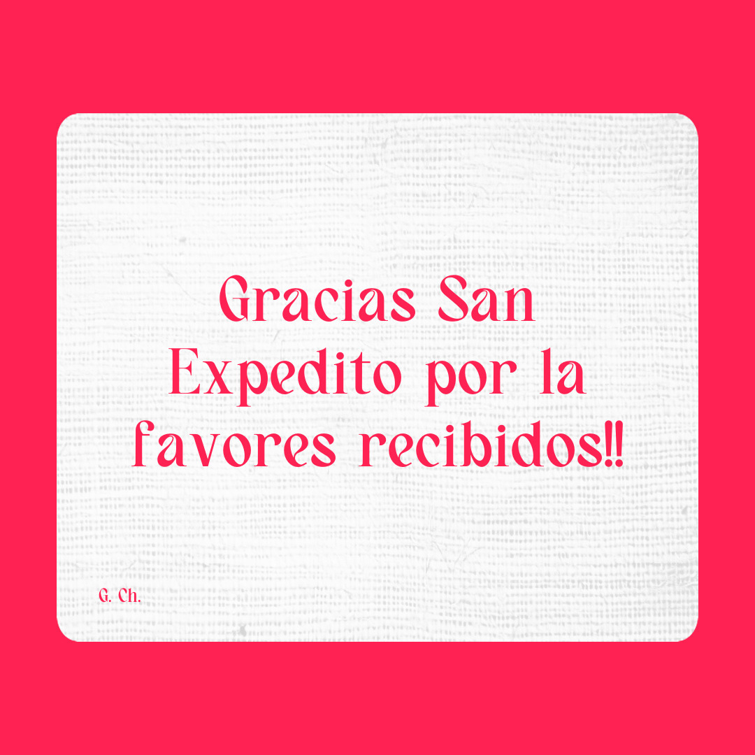 Agradecimiento a San Expedito