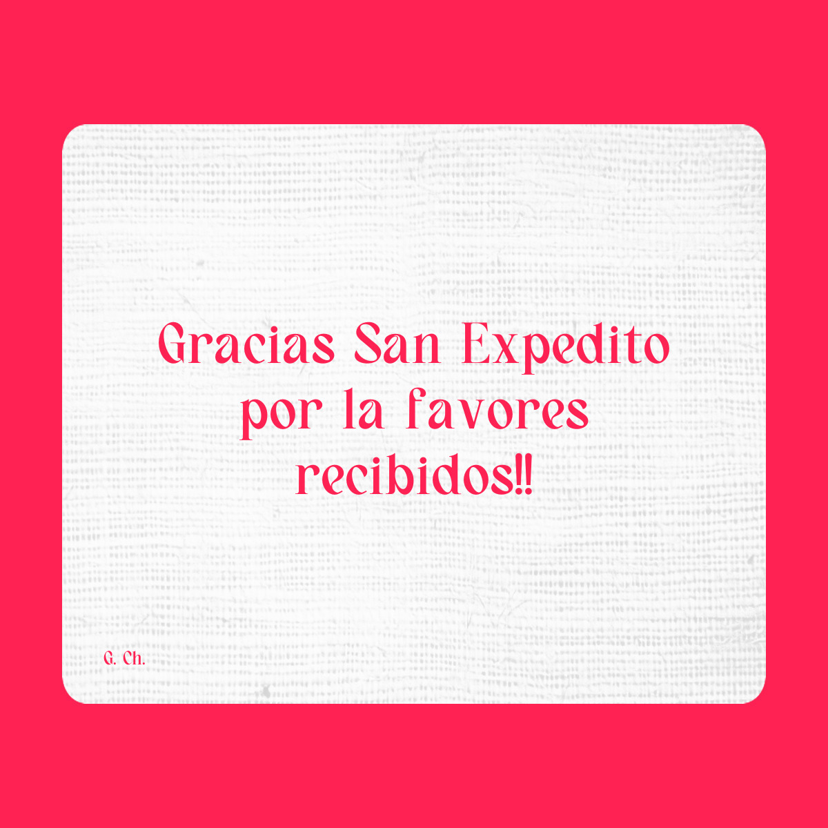 Agradecimiento a San Expedito