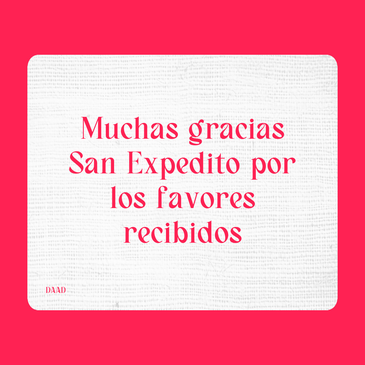 Agradecimiento a San Expedito