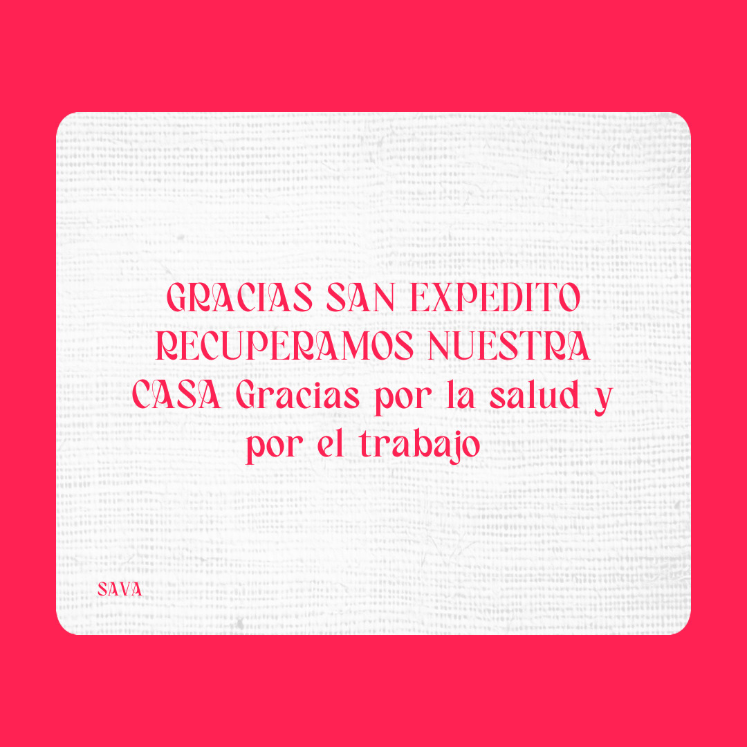 Agradecimiento a San Expedito