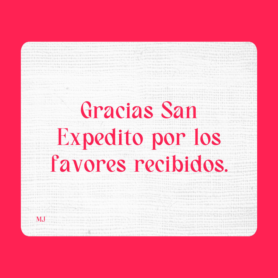 Agradecimiento a San Expedito