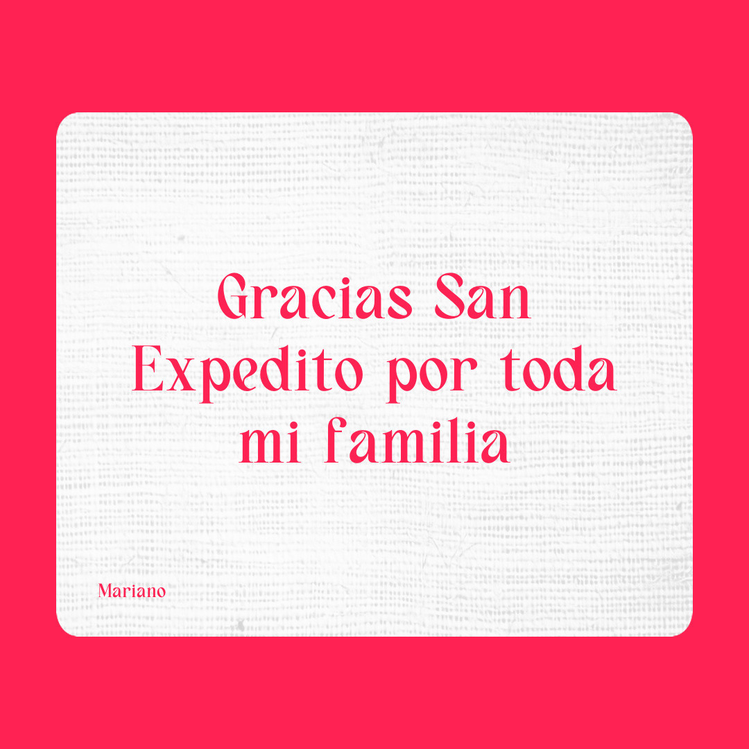 Agradecimiento a San Expedito