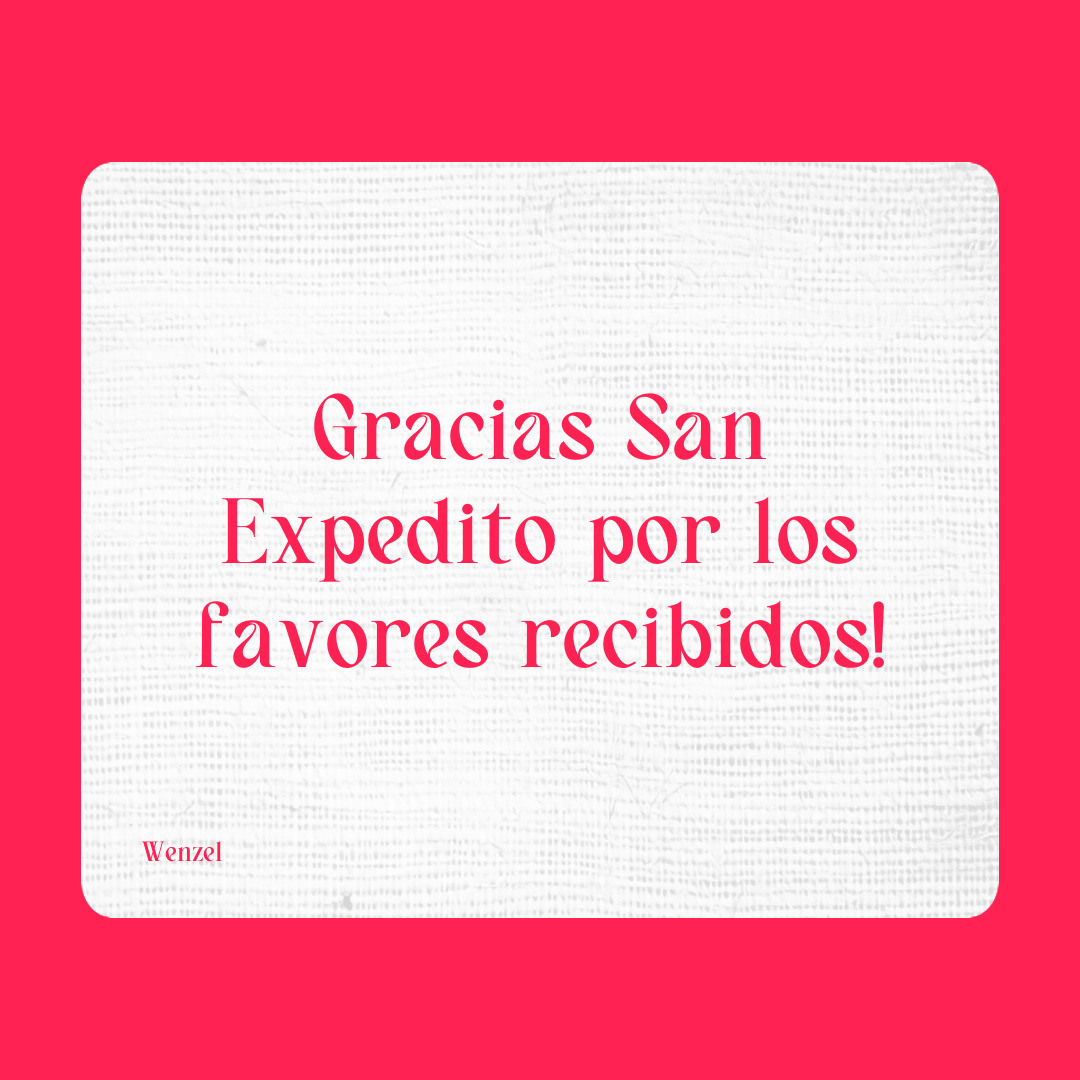Agradecimiento a San Expedito