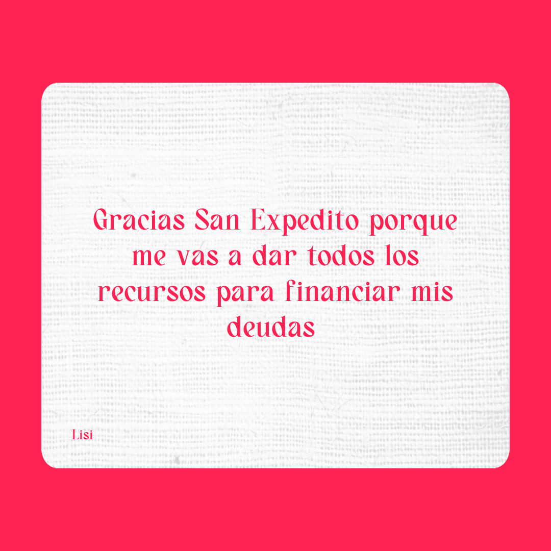 Agradecimiento a San Expedito
