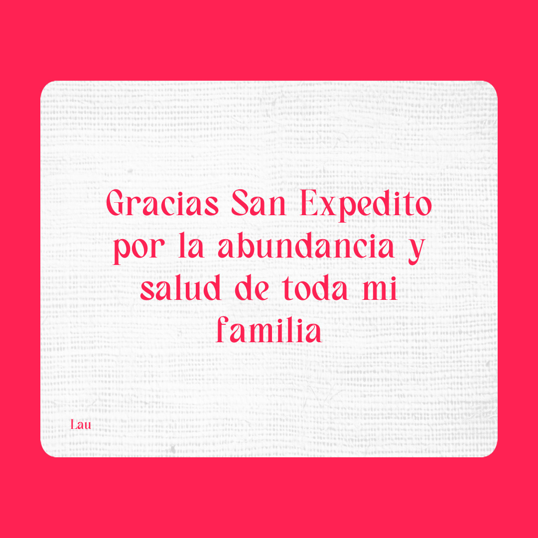 Agradecimiento a San Expedito