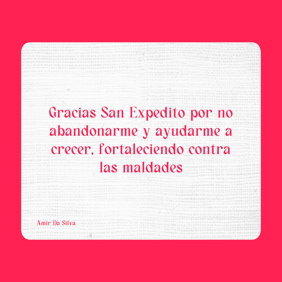 Agradecimiento a San Expedito