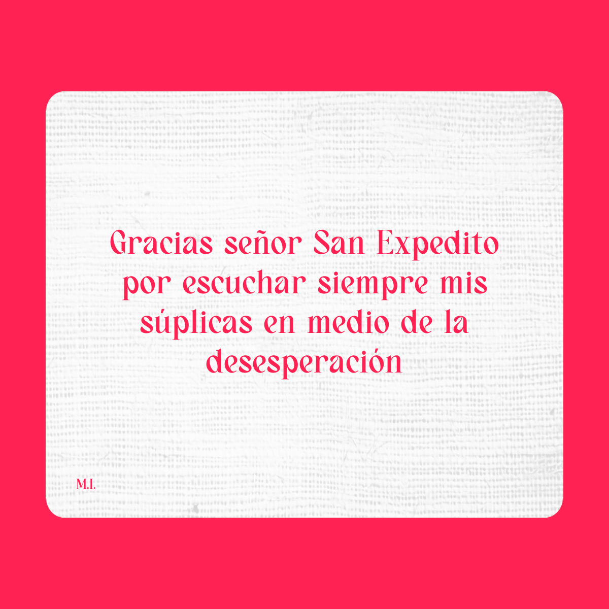 Agradecimiento a San Expedito