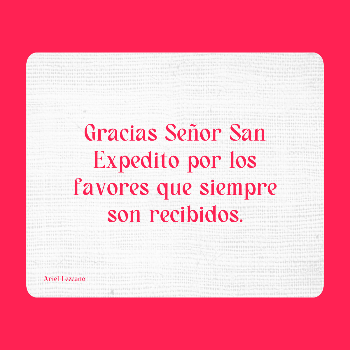 Agradecimiento a San Expedito