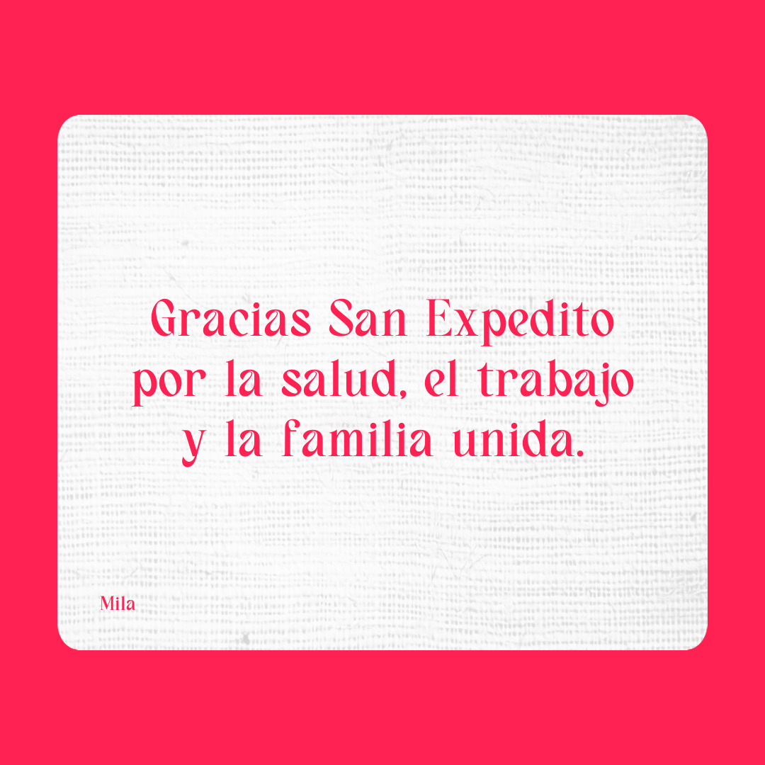 Agradecimiento a San Expedito